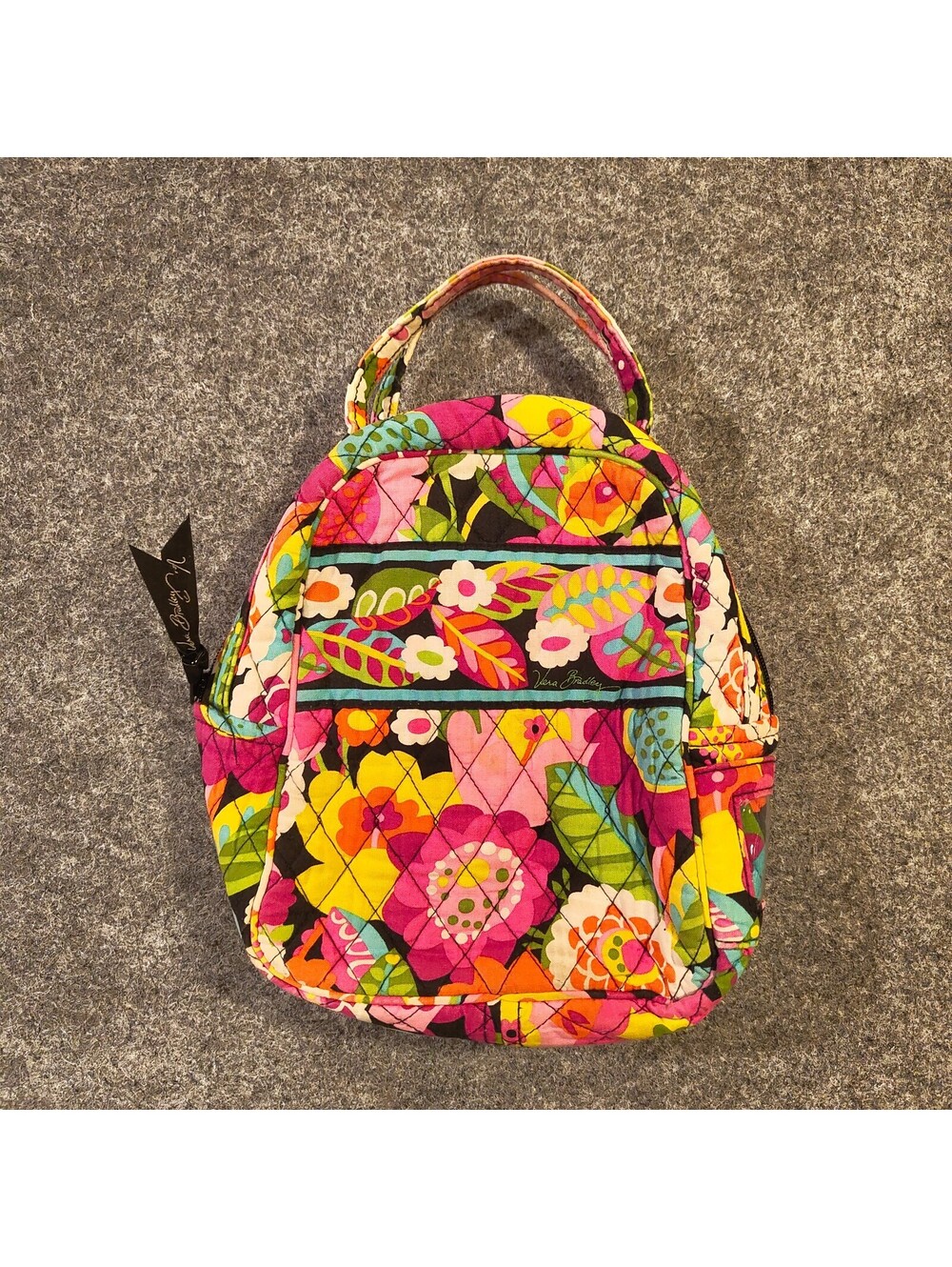 Vera Bradley Quilted Floral Lunch Box Tote Bag Colorful Flower Print Handbag